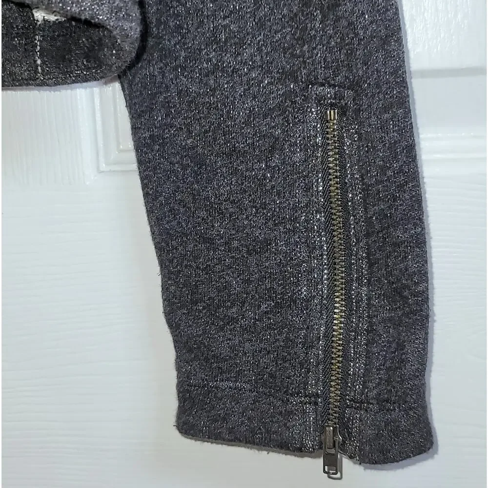 Cabi #775 Moto Jacket Asymmetrical Zip French Terry Knit Sz XL Charcoal Gray - Picture 8 of 16